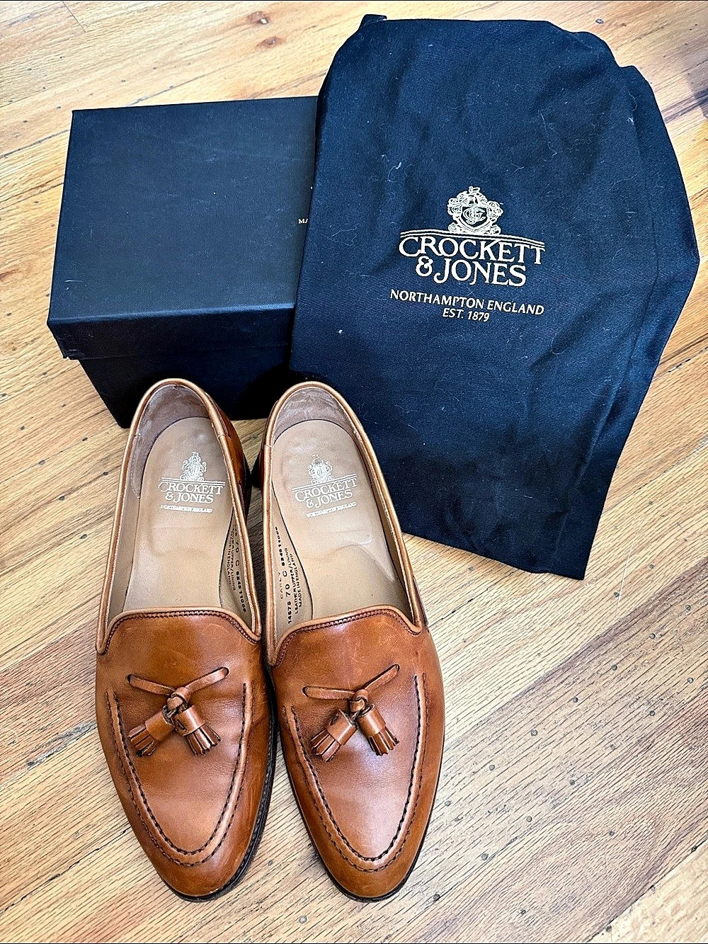 Crockett & Jones Carly Leather Tassel Loafers US Women’s 7.5 Tan